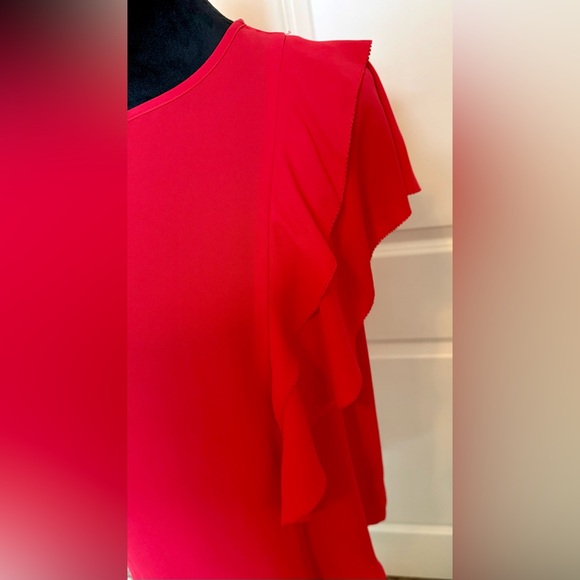 Loft Beautiful Red Ruffle Top - Picture 3 of 4